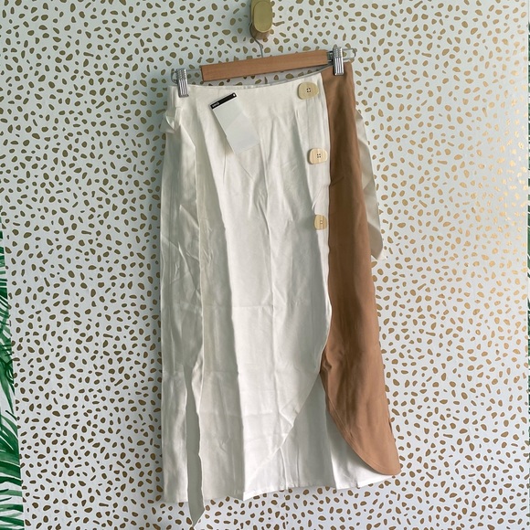 NWT Mango Bicolor buttoned skirt Colorblock Small - Picture 8 of 8